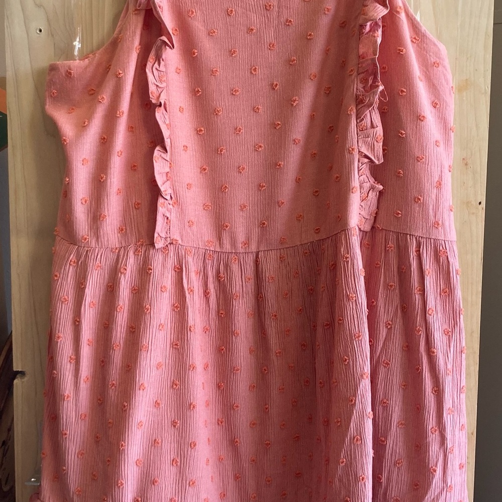 Doe & Rae Pink Ruched Sundress Sleeveless Casual